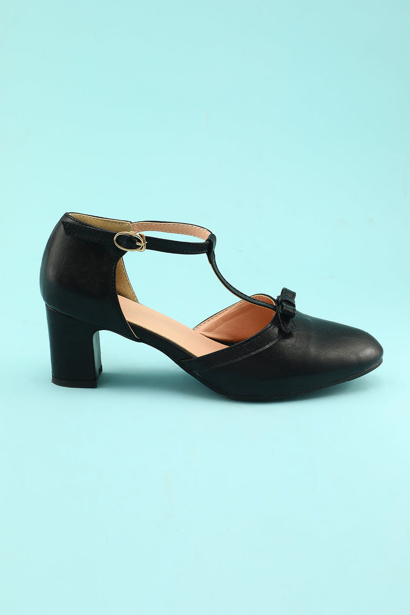 Load image into Gallery viewer, Leather Black Chunky Heels