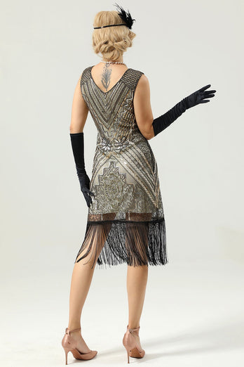 Burgundy Sleeveless 1920s Gatsby Dress