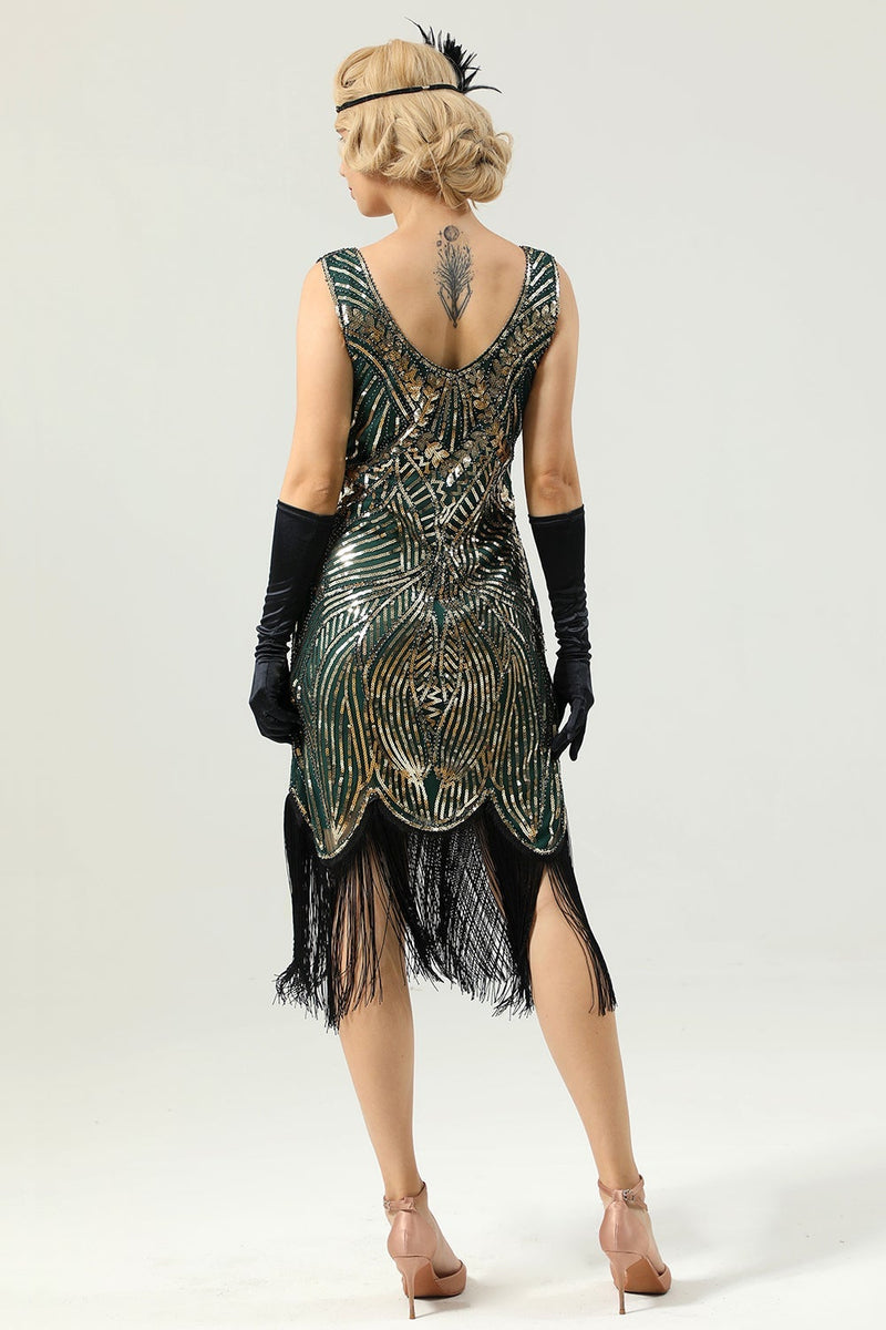 Load image into Gallery viewer, Black Sleeveless 1920 Dress