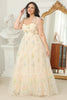 Load image into Gallery viewer, Plus Size Champagne Long Prom Dress With Embroidery