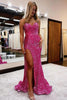 Load image into Gallery viewer, Sparkly Purple Sequins Mermaid Long Prom Dress with Slit