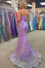 Load image into Gallery viewer, Sparkly Pink Sequin Long Mermaid Corset Prom Dress