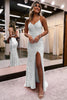 Load image into Gallery viewer, Sheath Spaghetti Straps Orange Sequins Long Prom Dress with Criss Cross Back