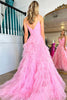 Load image into Gallery viewer, Light Pink Tulle Tiered A-Line Long Prom Dress