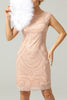Load image into Gallery viewer, Pink Sequin Round Neck 1920s Dress