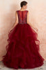 Load image into Gallery viewer, A-Line Burgundy Sequins Prom Dress With Beading