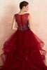 Load image into Gallery viewer, A-Line Burgundy Sequins Prom Dress With Beading