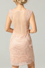 Load image into Gallery viewer, Pink Sequin Round Neck 1920s Dress