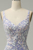 Load image into Gallery viewer, Mermaid V Neck Light Blue Long Prom Dress with Appliques Beading