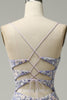 Load image into Gallery viewer, Mermaid V Neck Light Blue Long Prom Dress with Appliques Beading