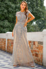 Load image into Gallery viewer, Glitter Silver Mermaid Beaded Long Prom Dress With Embroidery