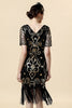 Load image into Gallery viewer, 1920s Black Sequins Flapper Dress