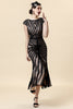 Load image into Gallery viewer, Black and Champagne Sequined Formal Dress