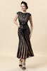 Load image into Gallery viewer, Black and Champagne Sequined Formal Dress