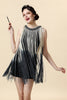 Load image into Gallery viewer, Round Neck Black Fringed Cocktail Party Dress