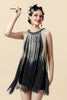 Load image into Gallery viewer, 1920s Round Neck Black Fringed Cocktail Party Dress