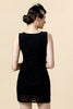 Load image into Gallery viewer, Embroidered Black Sequins Retro 1920s Dress