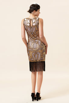 Golden 1920s Gatsby Dress