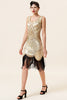 Load image into Gallery viewer, Champagne and Black Sequin Bodycon 1920s Dress