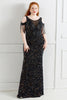 Load image into Gallery viewer, Black Sequins Off Shoulder Plus Size Prom Dress