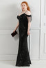 Load image into Gallery viewer, Black Spaghetti Straps Plus Size Prom Dress