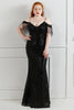 Load image into Gallery viewer, Black Spaghetti Straps Plus Size Prom Dress