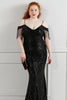 Load image into Gallery viewer, Black Spaghetti Straps Plus Size Prom Dress