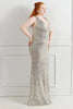 Load image into Gallery viewer, Silver Sequins V-Neck Prom Dress