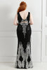 Load image into Gallery viewer, Luxurious Black Golden V-Neck Beaded Party Dress