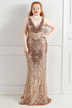 Load image into Gallery viewer, Luxurious Black Golden V-Neck Beaded Party Dress