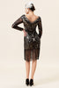 Load image into Gallery viewer, Black Long Sleeves 1920s Dress