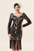 Load image into Gallery viewer, Black Long Sleeves 1920s Dress
