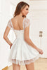 Load image into Gallery viewer, A Line Square Neck White Graduation Dress with Lace