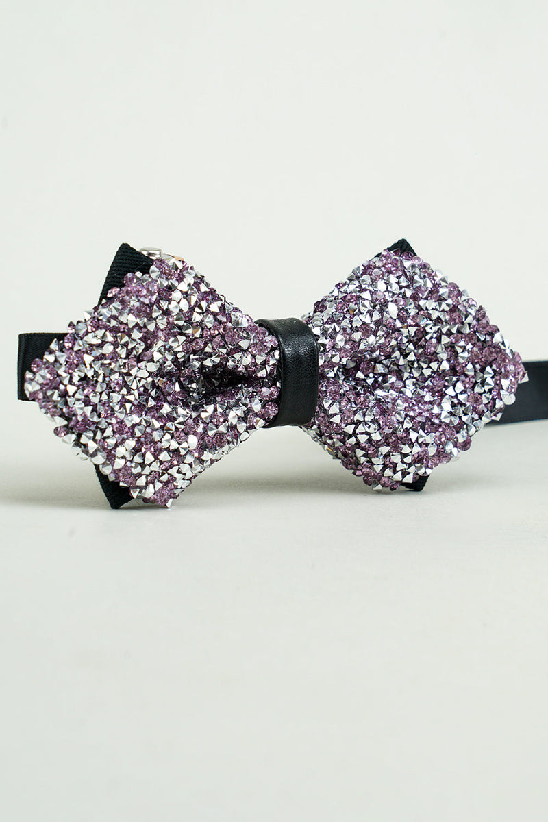 Load image into Gallery viewer, Black Rhinestones Adjustable Party Bow Ties