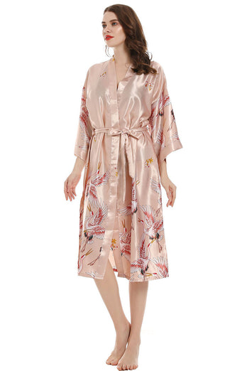 Blush Print Kimono Bridal Party Robes