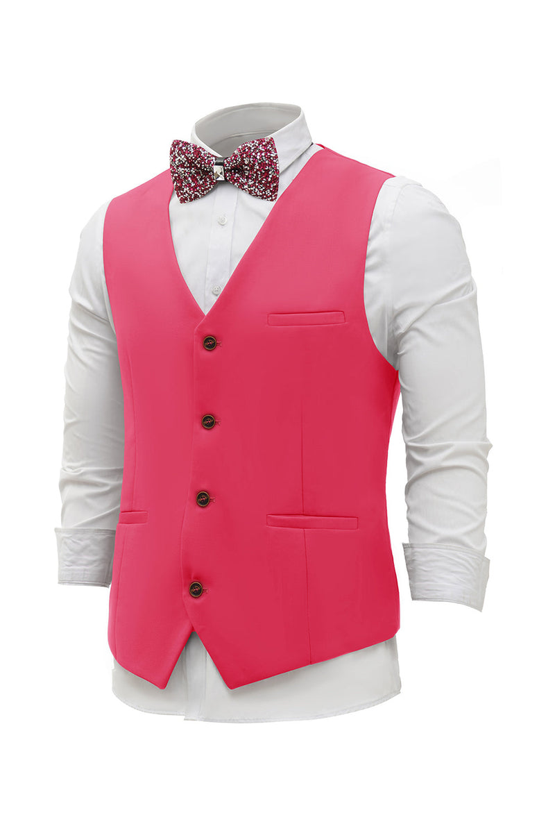 Load image into Gallery viewer, Fuchsia Single Breasted Shawl Lapel Men&#39;s Suit Vest