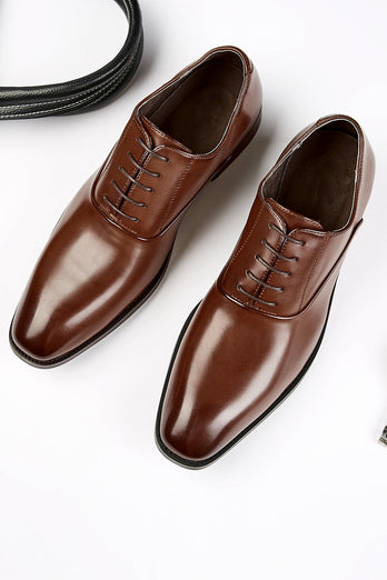 Black Men's Leather Slip-On Dress Shoes