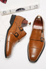 Load image into Gallery viewer, Brown Monk Strap Men&#39;s Leather Slip-On Dress Shoes