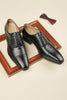 Load image into Gallery viewer, Black Men&#39;s Leather Slip-On Formal Shoes