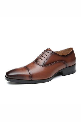 Black Men's Leather Slip-On Formal Shoes