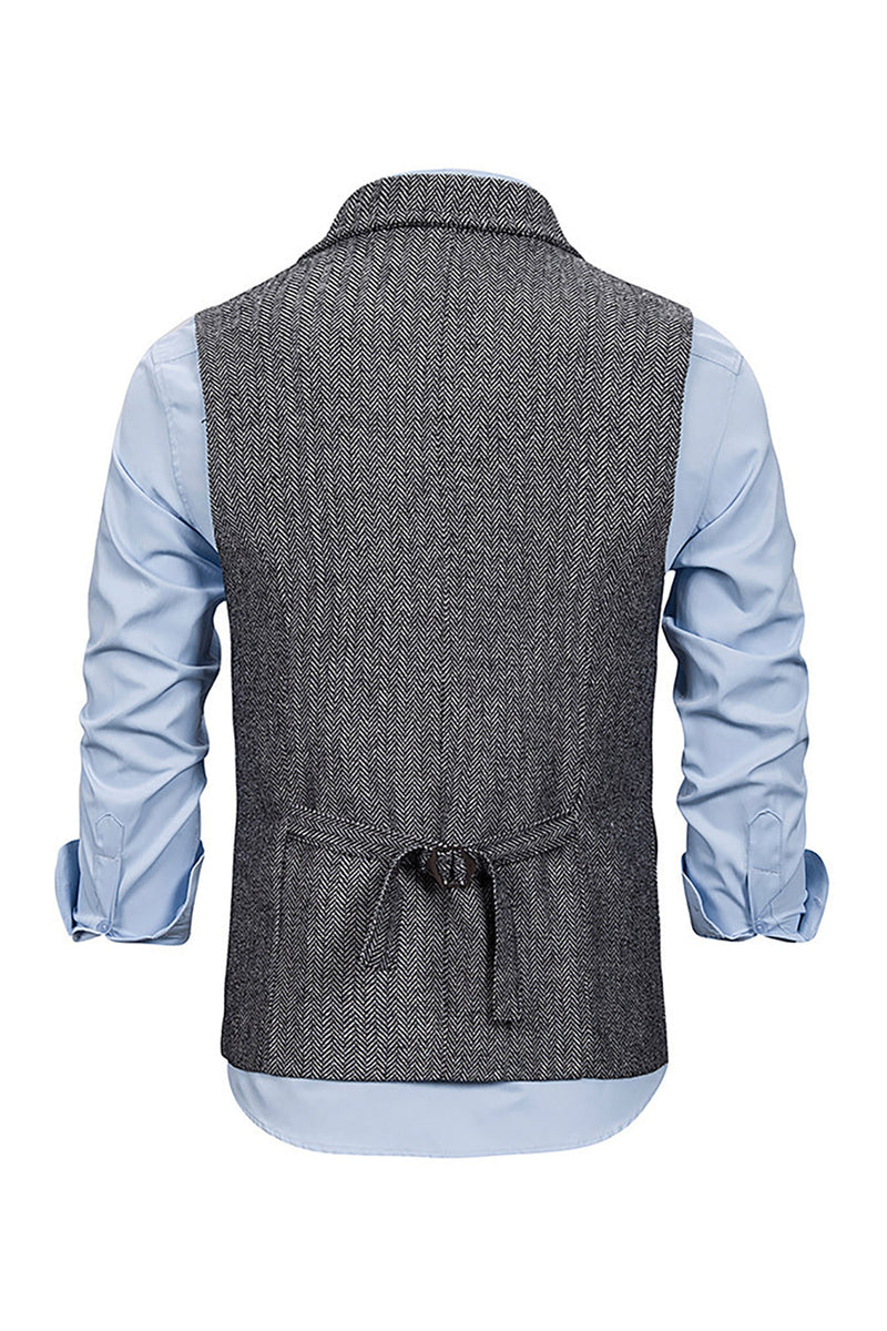 Load image into Gallery viewer, Brown Tweed Single Breasted Notched Lapel Men&#39;s Suit Vest