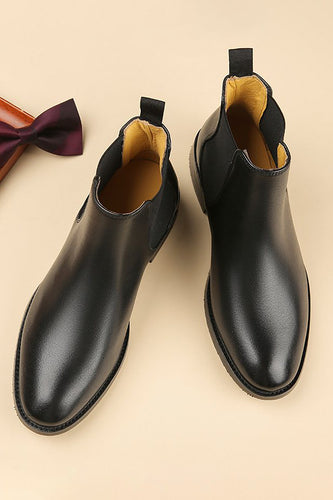 Black Leather Men Shoes