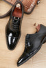 Load image into Gallery viewer, Black Lace Up Leather Men&#39;s Shoes