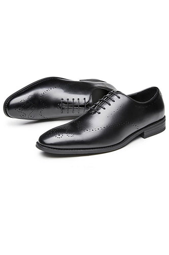 Black Leather Slip-On Men's Shoes