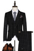 Load image into Gallery viewer, Black 3 Piece One Button Notch Lapel Men Suits