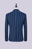 Load image into Gallery viewer, Grey Blue Stripe 3 Piece 2 Button Notch Lapel Men Suits