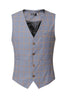 Load image into Gallery viewer, Grey Plaid 3-Piece Notch Lapel 2 Buttons Men Suit