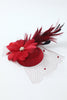 Load image into Gallery viewer, 1920s Burgundy Feathere Headband