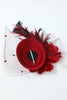 Load image into Gallery viewer, 1920s Burgundy Feathere Headband