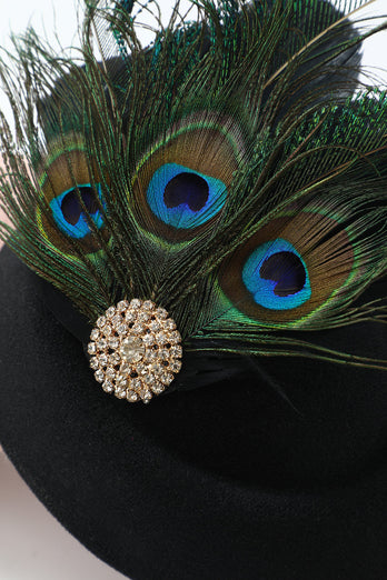 1920s Black Peacock Headpieces